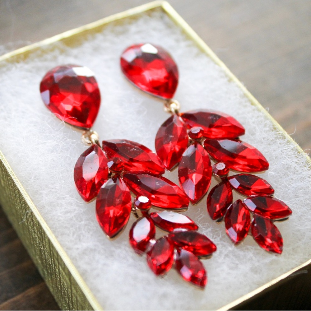 BRAND NEW Ruby Red Dangle Earrings ♥️